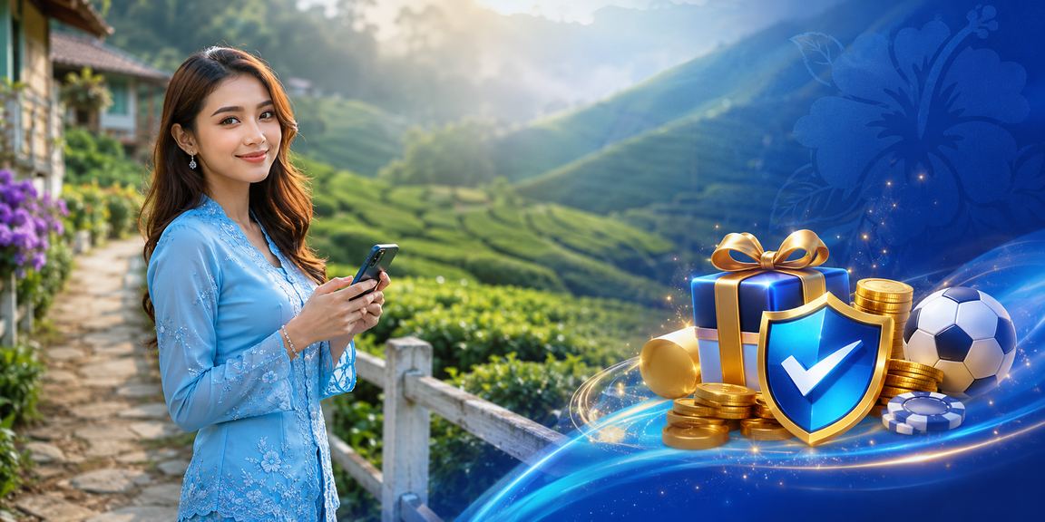 Wanita berpakaian baju kurung membuat deposit slot anh30 menggunakan telefon pintar